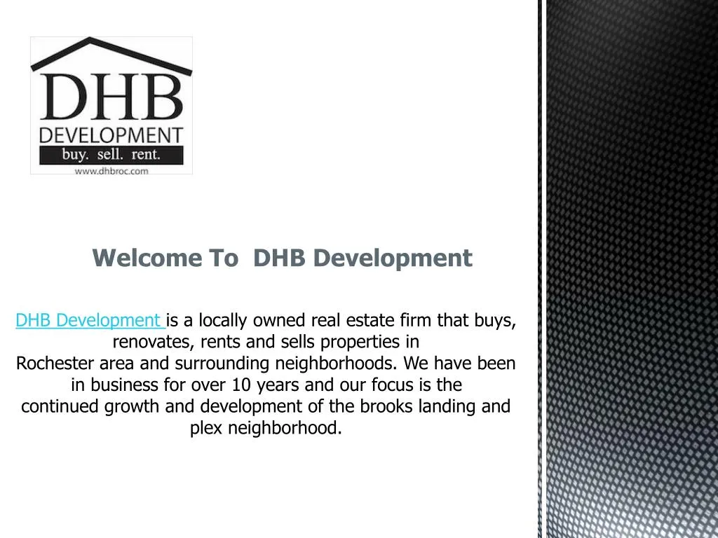 welcome to dhb development