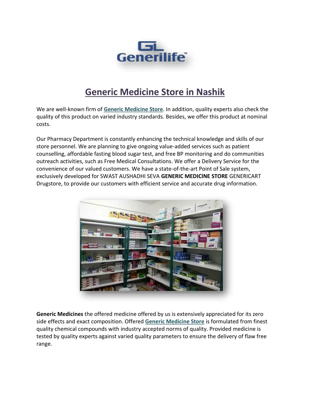 generic medicine store in nashik