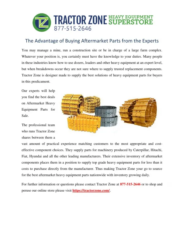 The Advantage of Buying Aftermarket Parts from the Experts