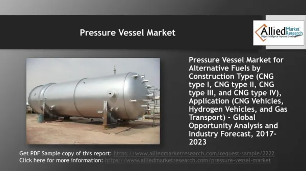 Pressure Vessel Market expected to reach at $8,529 million by 2023