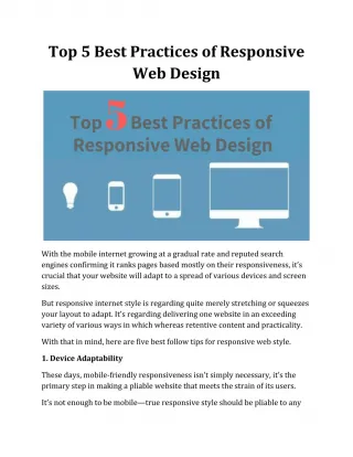 PPT - 5 Best Practices Of Responsive Web Design PowerPoint Presentation ...