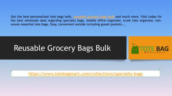 Reusable Grocery Bags Bulk