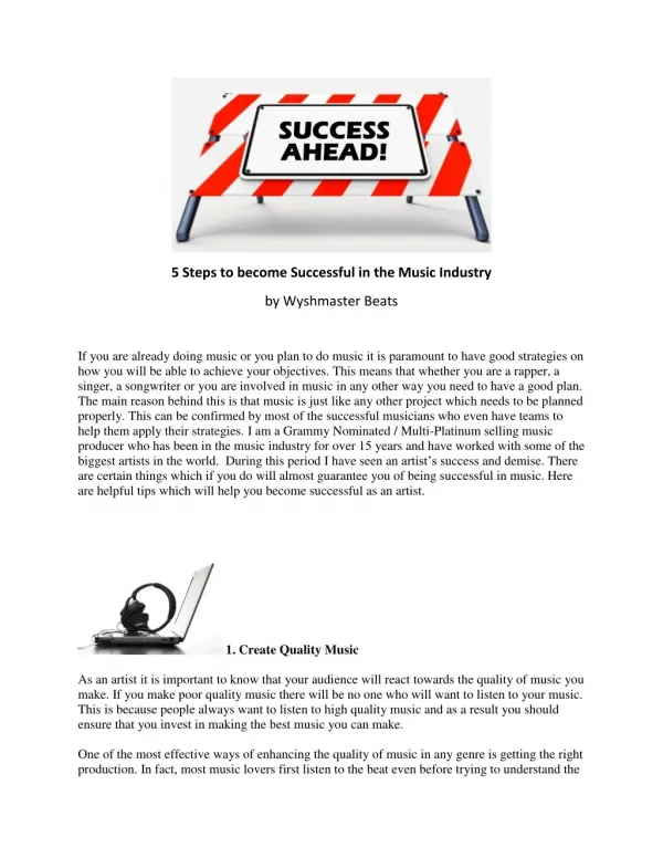 5 Steps to become Successful in the Music Industry