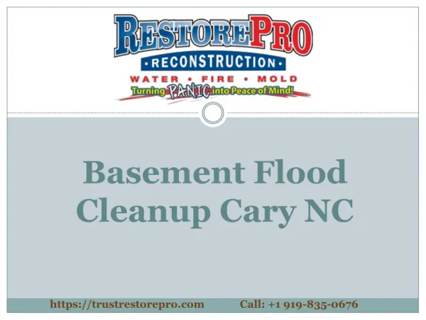 Basement Flood Cleanup Cary NC