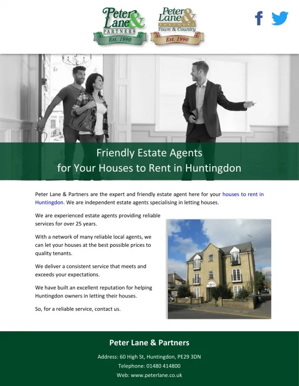 Friendly Estate Agents for Your Houses to Rent in Huntingdon