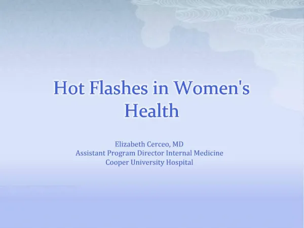 Hot Flashes in Womens Health