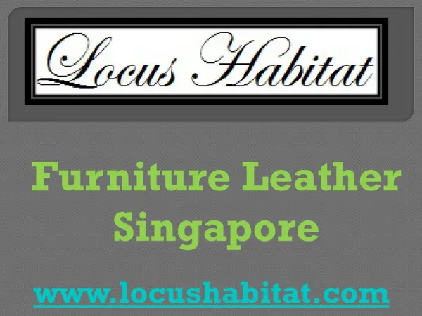 Furniture Leather Singapore - www.locushabitat.com