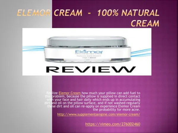 Elemor Cream - The Natural Process of Aging