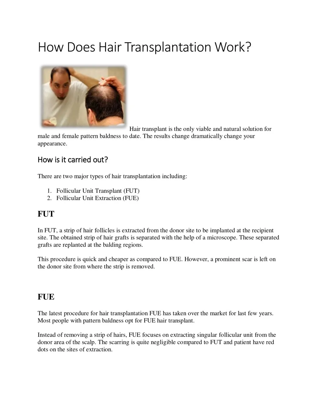 how does hair transplantation work
