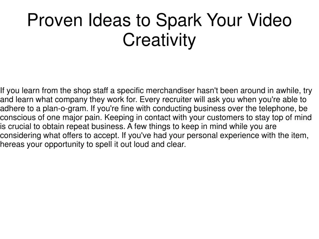proven ideas to spark your video creativity