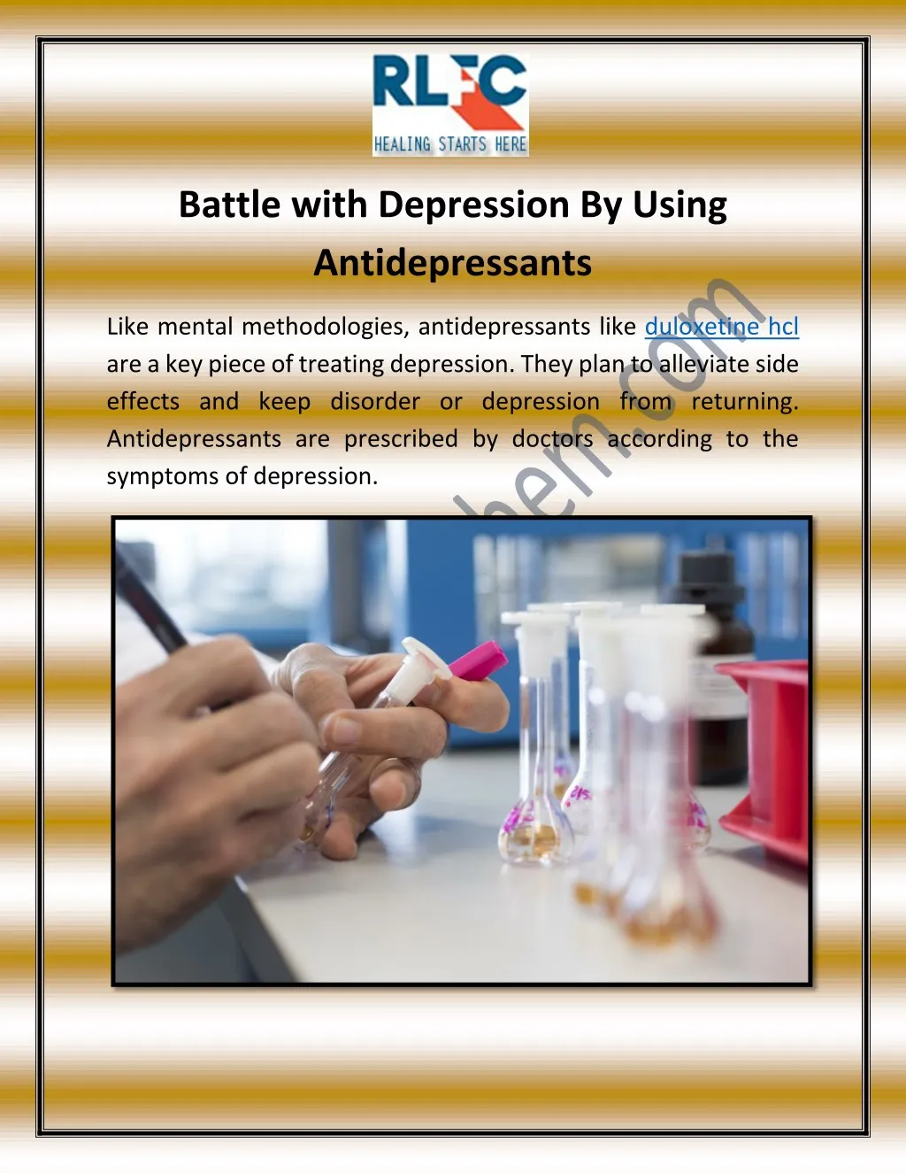 battle with depression by using antidepressants