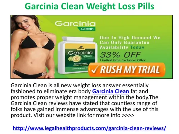 Garcinia Clean Weight Loss Pills Reviews