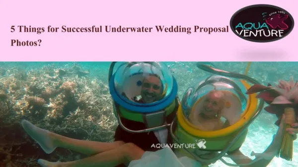5 Things for Successful Underwater Wedding Proposal Photos?