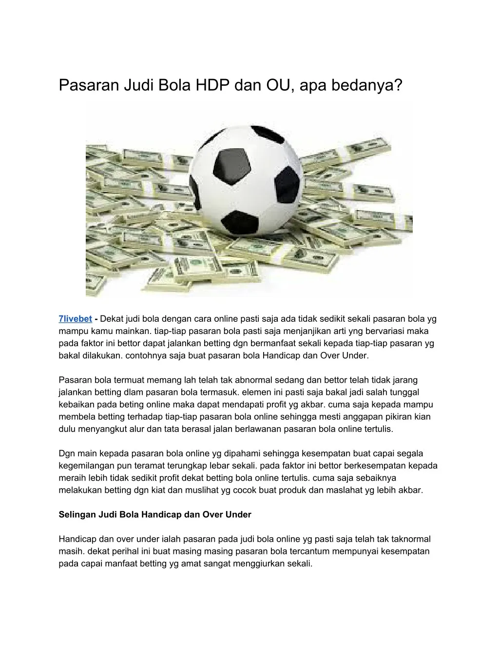 pasaran judi bola hdp dan ou apa bedanya