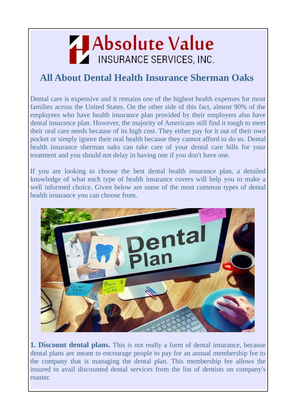 all about dental health insurance sherman oaks