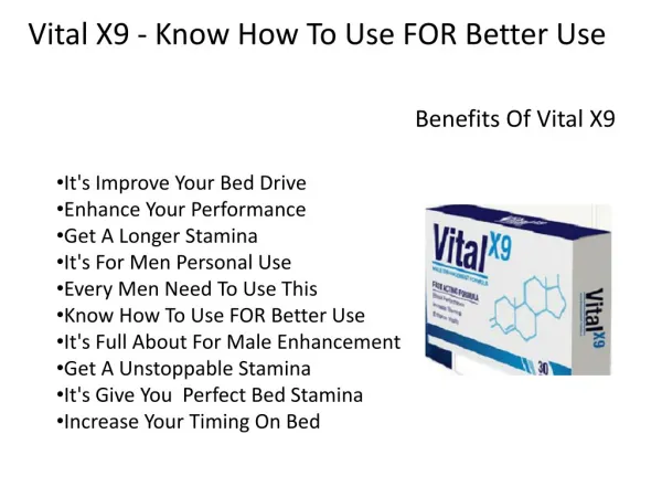Vital X9 - Enhance Your Performance