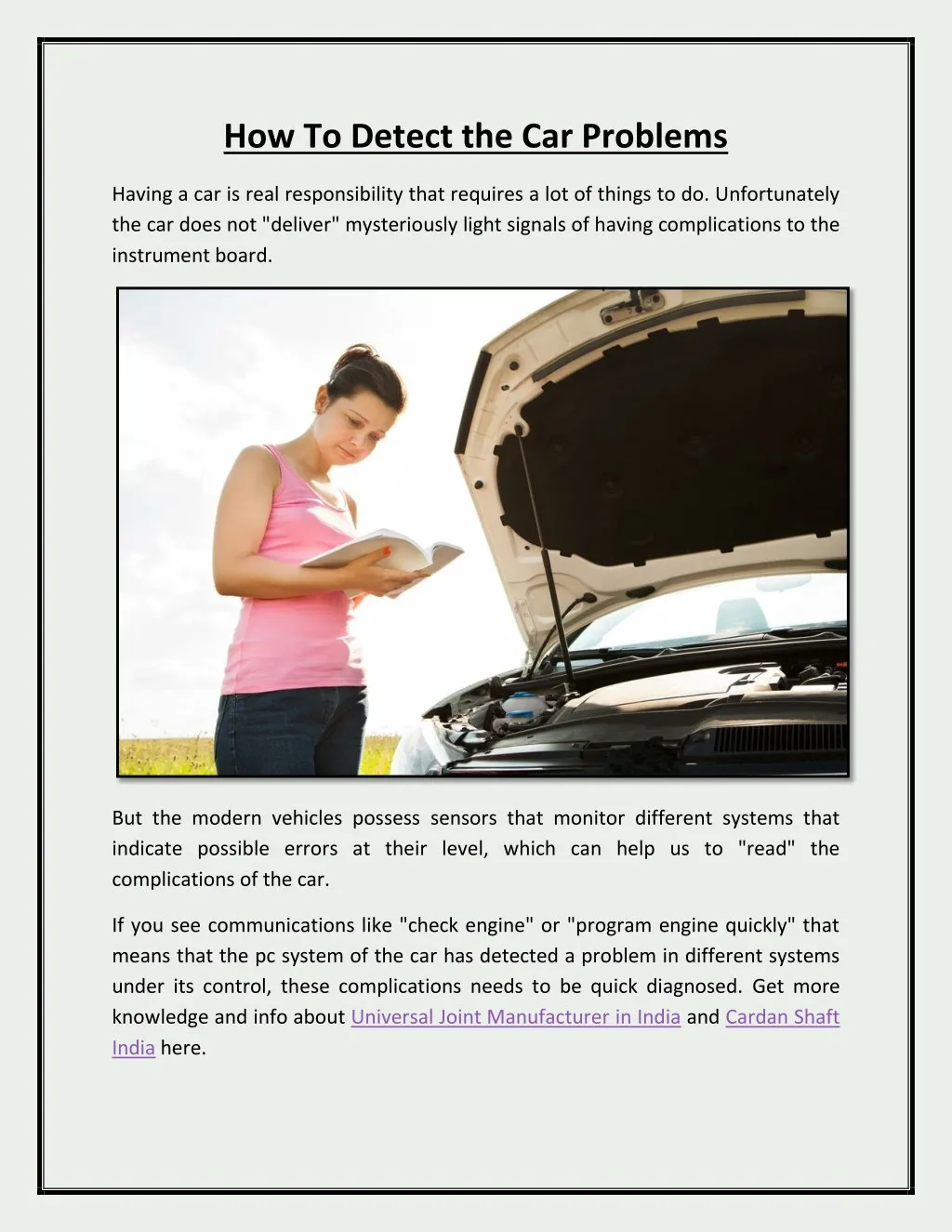 how to detect the car problems
