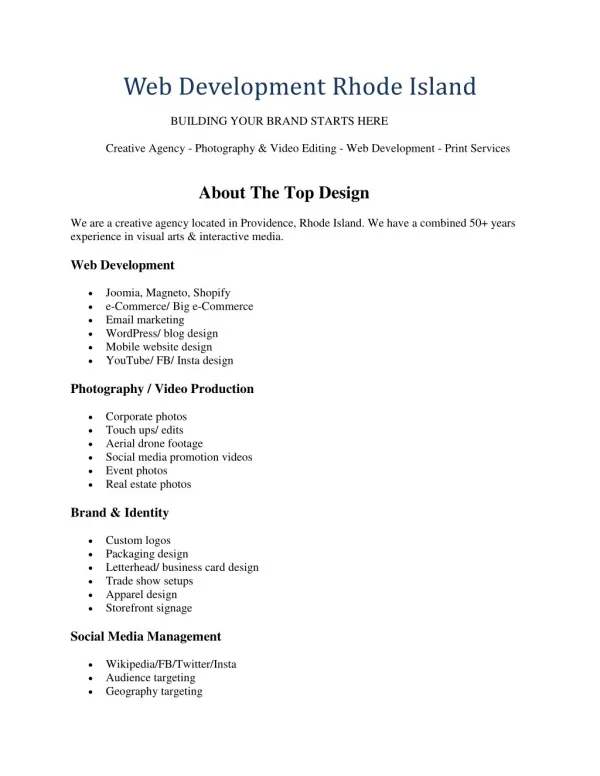 web development rhode island