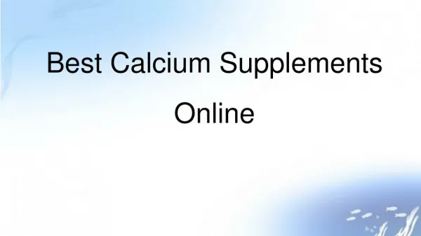 Best calcium tablets