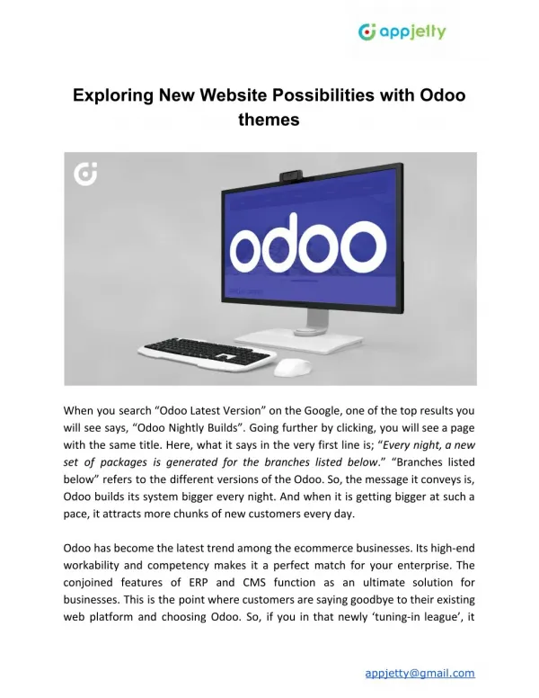 Exploring New Website Possibilities with Odoo themes