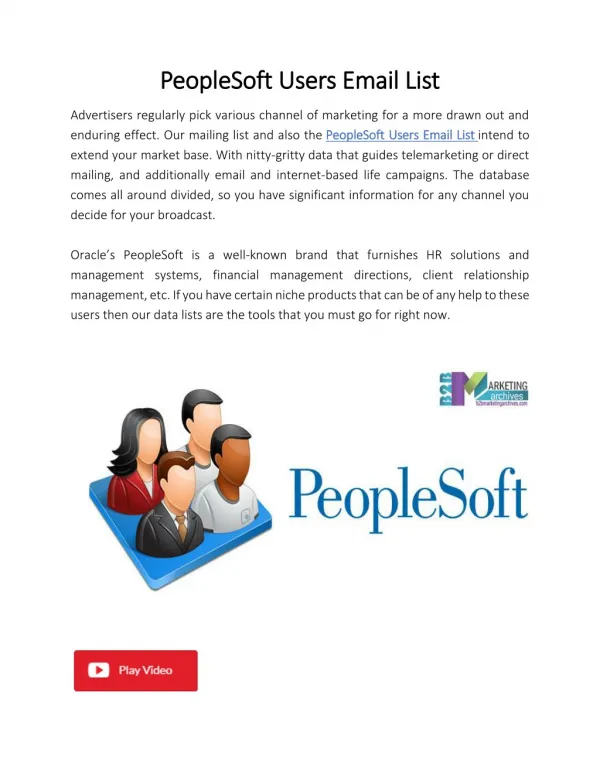 PeopleSoft Users Email List | B2B Marketing Archives