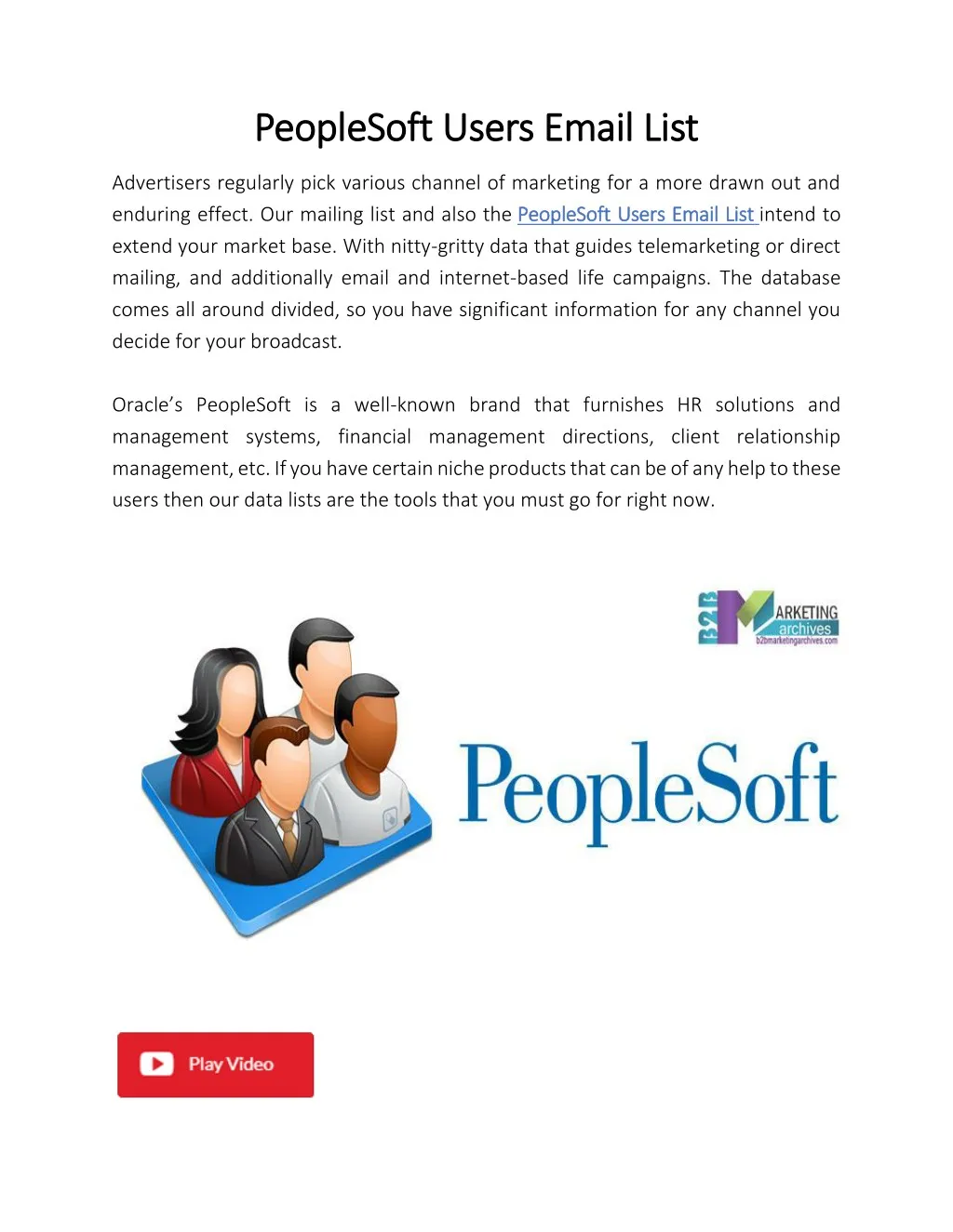 peoplesoft users email list peoplesoft users