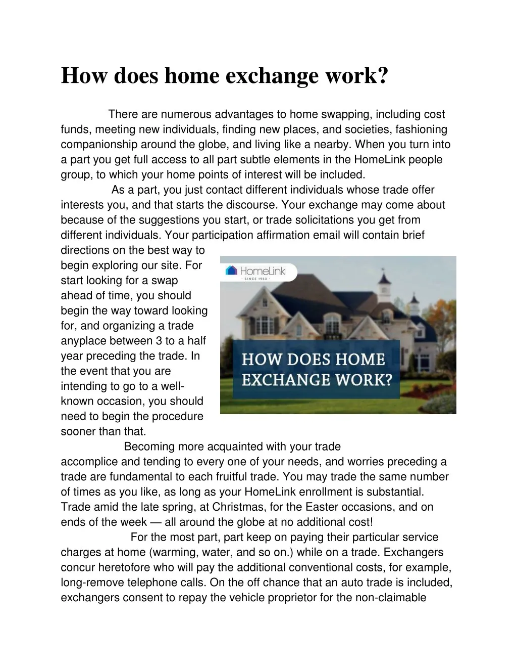 how does home exchange work