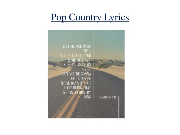 Pop Country Lyrics Songs