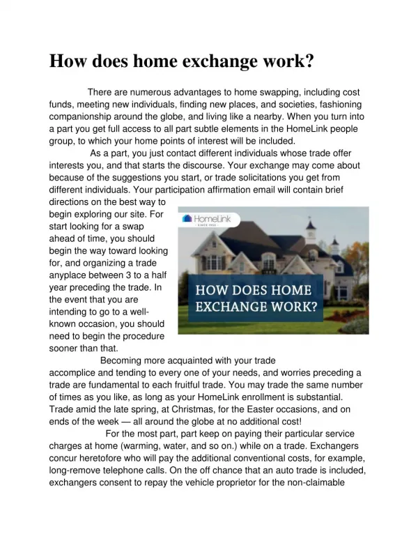 How does home exchange work?