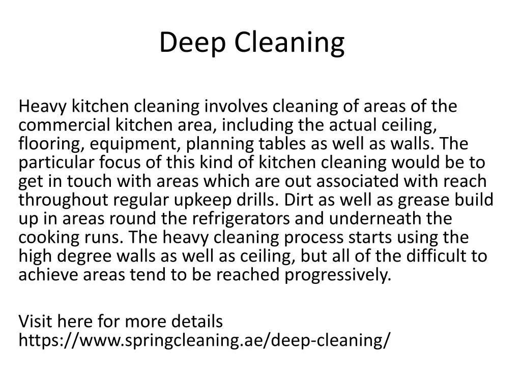 deep cleaning