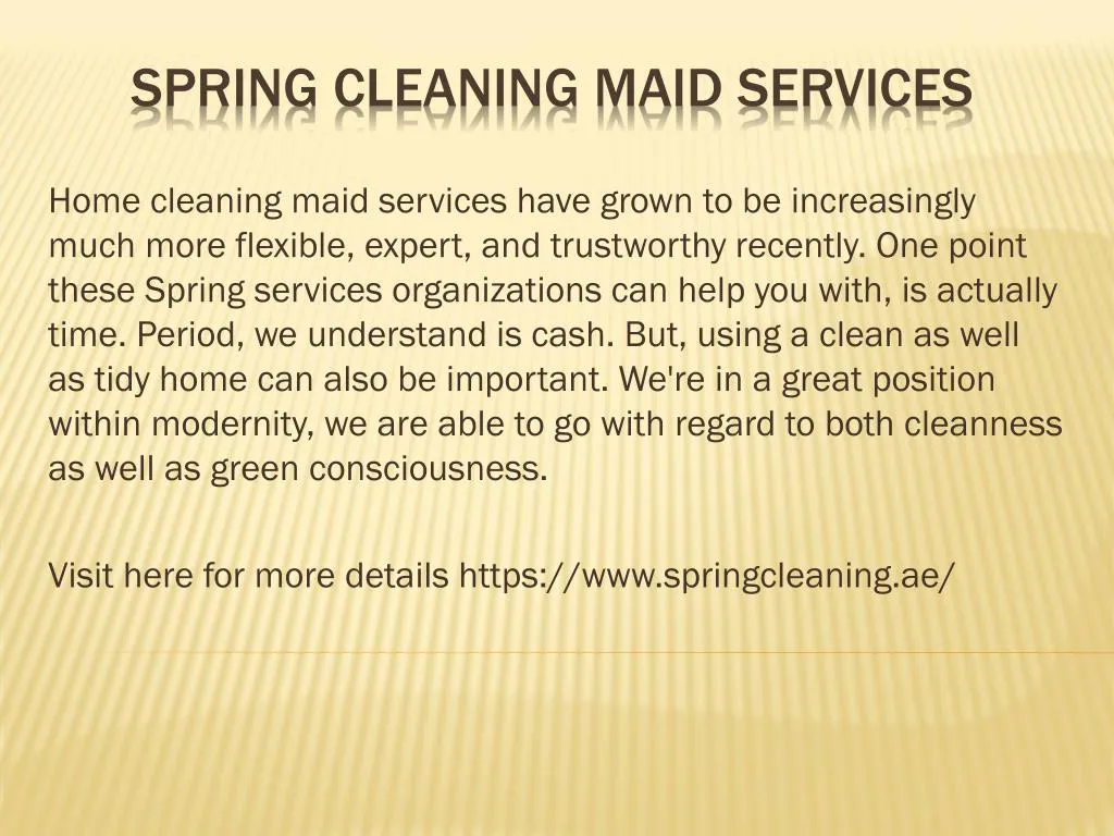 spring cleaning maid services