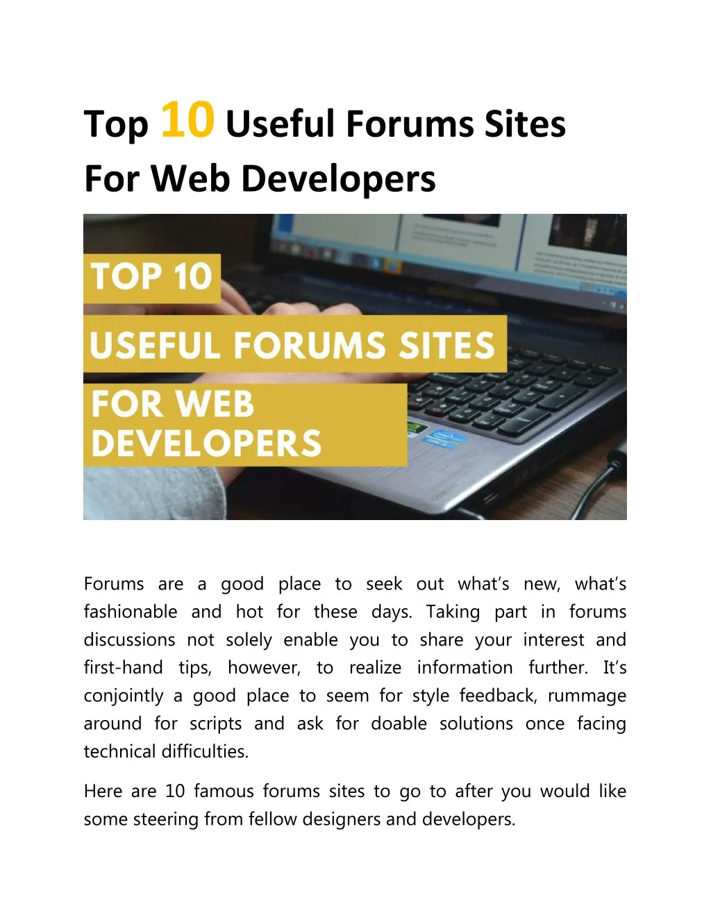 top 10 useful forums sites for web developers