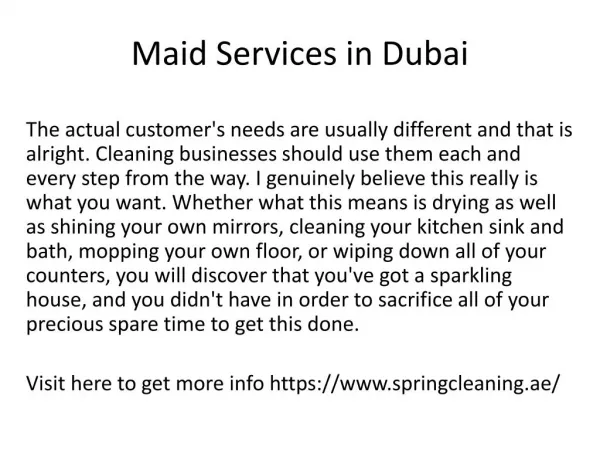 maid services in dubai