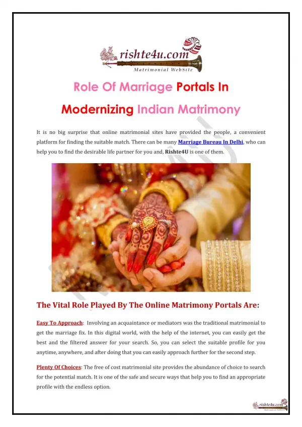 Role Of Marriage Portals In Modernizing Indian Matrimony