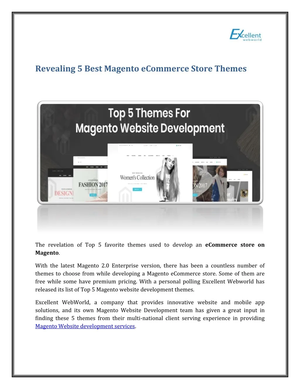revealing 5 best magento ecommerce store themes