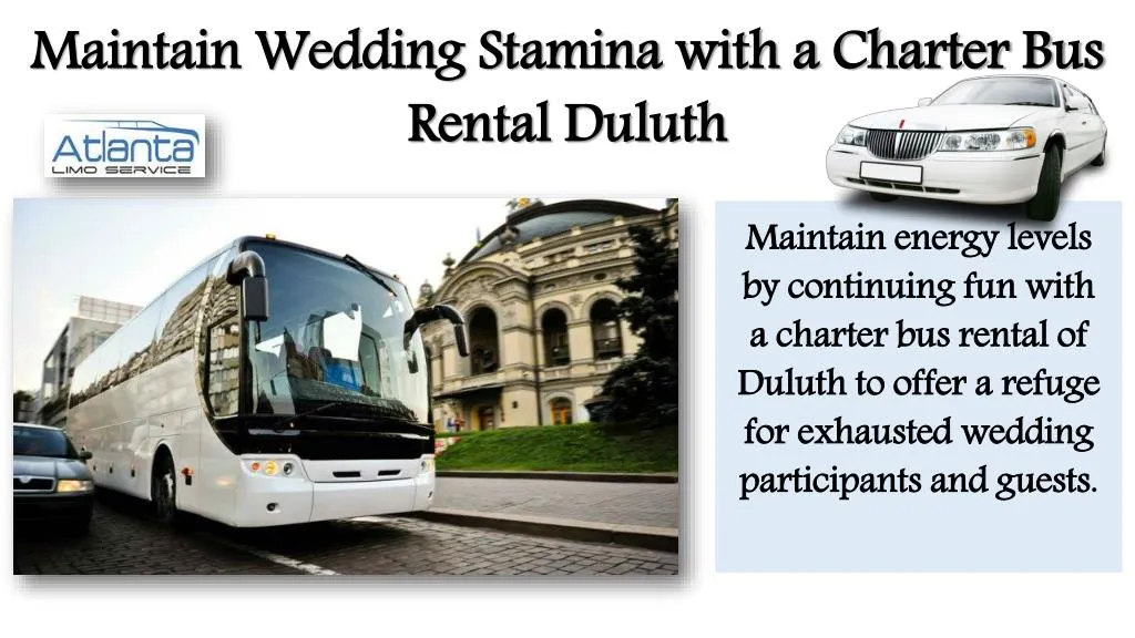 maintain wedding stamina with a charter
