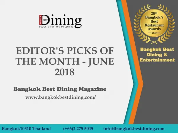 Dining in Bangkok with BBD Magazine