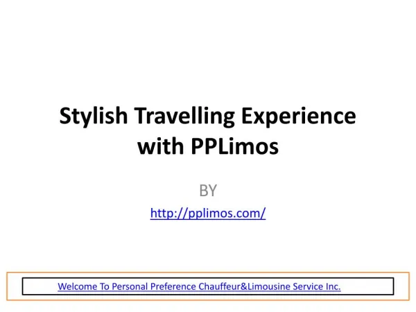 Stylish Travelling Experience with PPLimos