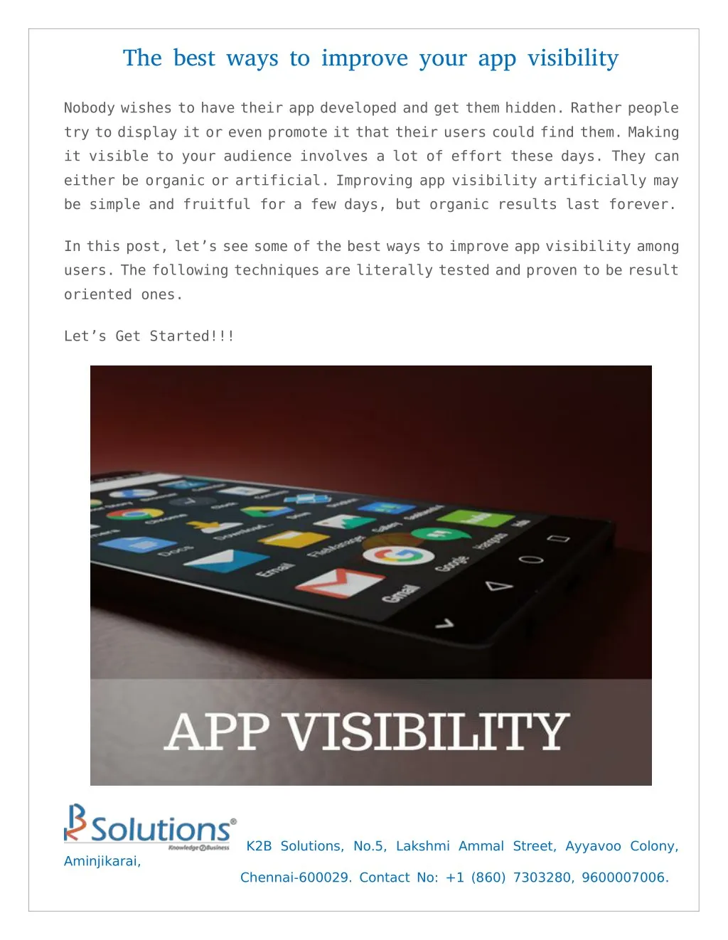 the best ways to improve your app visibility