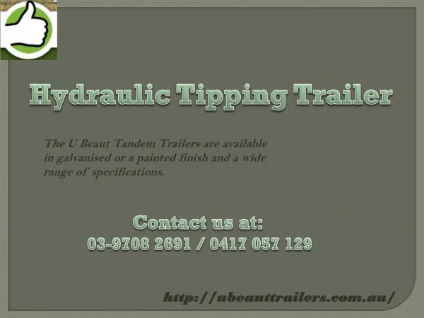 Flat Top Hydraulic Tipper Tandem with Truck gates| U Beaut Trailers