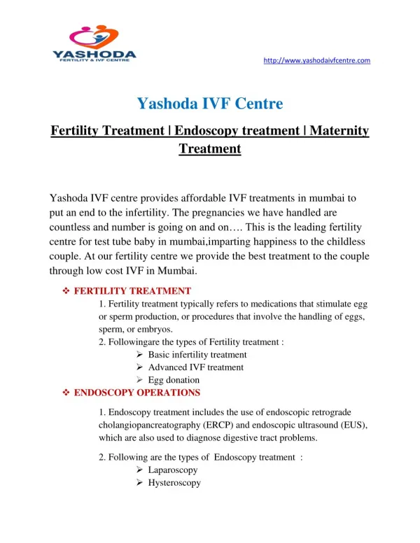 Best Fertility Treatment centre In Navi Mumbai YashodaIVF