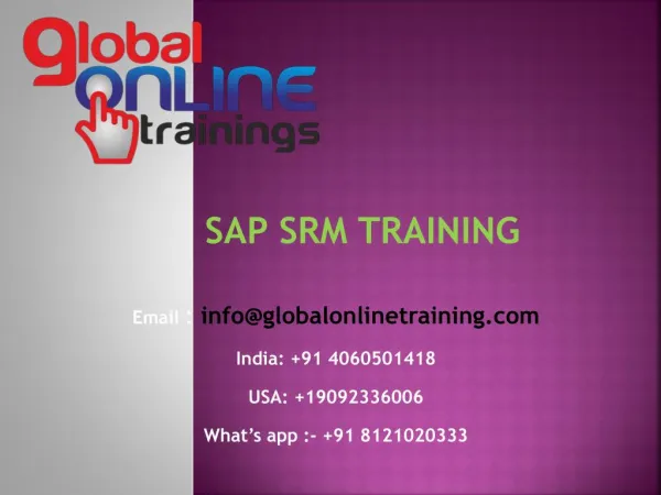 SAP SRM TRAINING | Supplier Relationship Management Online Course -GOT