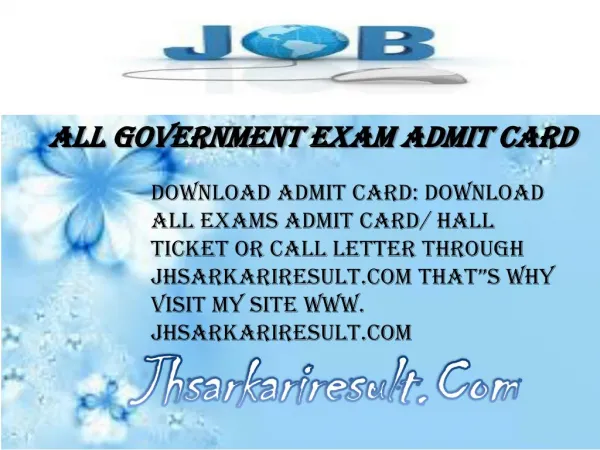 All Government Exam Admit Card