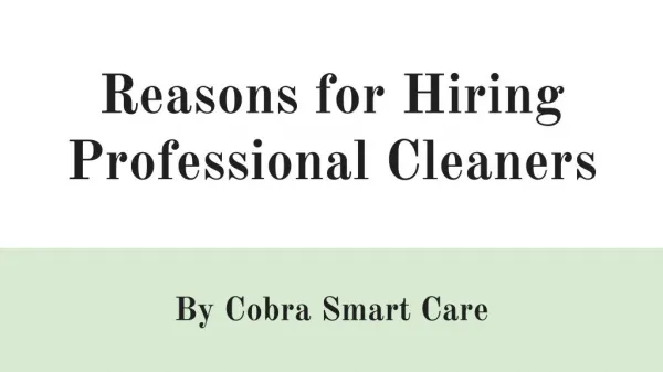 Cleaners in Dubai - Cobra Smart Care UAE