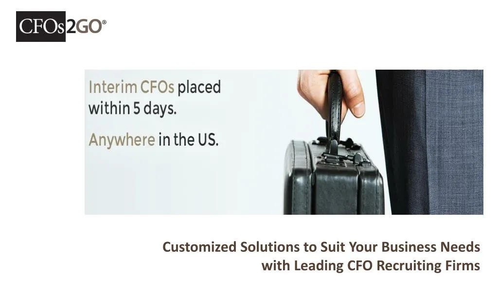 customized solutions to suit your business needs with leading cfo recruiting firms
