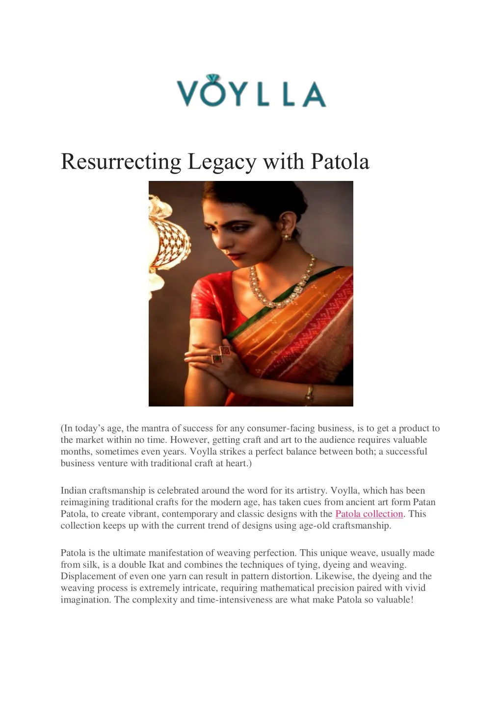 resurrecting legacy with patola