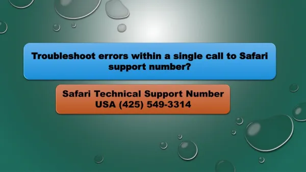 Troubleshoot errors within a single call to Safari support number?