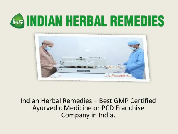 Indian Herbal Remedies - Top PCD Franchise Business Opportunity