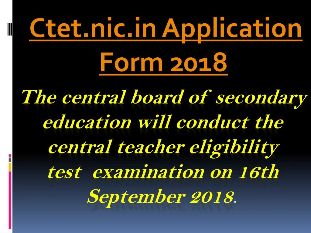 ctet nic in application form 2018