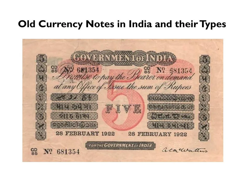 old currency notes in india and their types